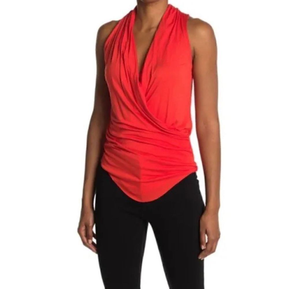 Hemut Lang Helium Pink Overlap Sleeveless T NWT Size XS